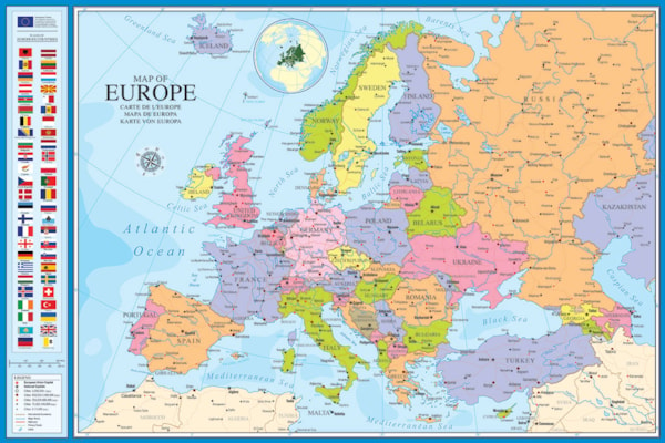Poster Carte d'Europe 