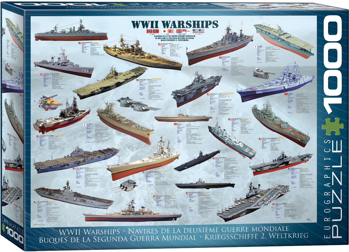 The pictured design brings together World War II warships from the United States, Britain, Germany, and Japan, including the USS Arizona, USS Texas, IJN Yamato, and Bismarck.