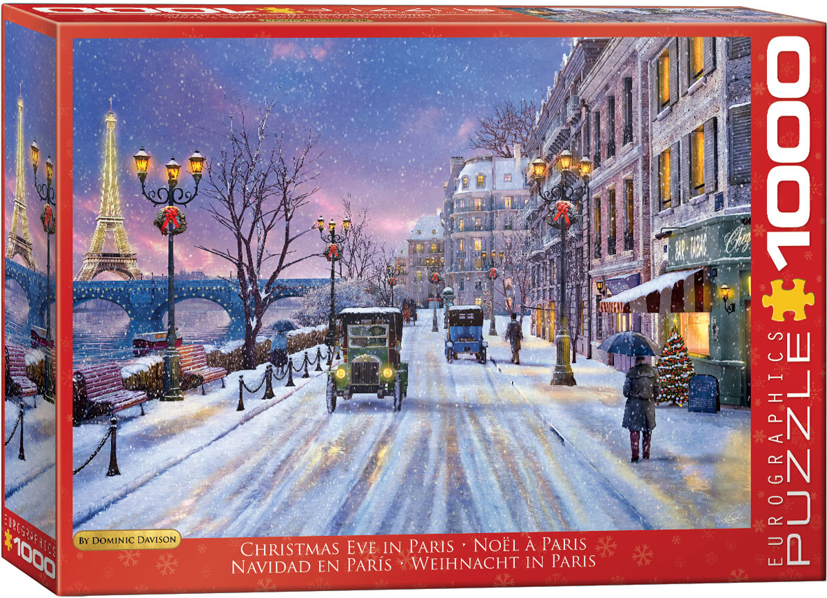 A scenic holiday image centered on Christmas Eve in Paris.