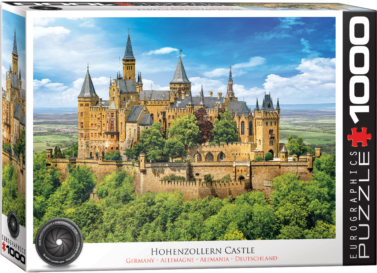 The artwork depicts Hohenzollern Castle in Swabia, Germany, a historic landmark associated with the Hohenzollern dynasty.