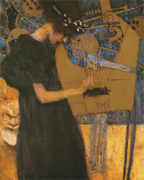 Die Musik, Canevas par Gustav Klimt chez eurographics