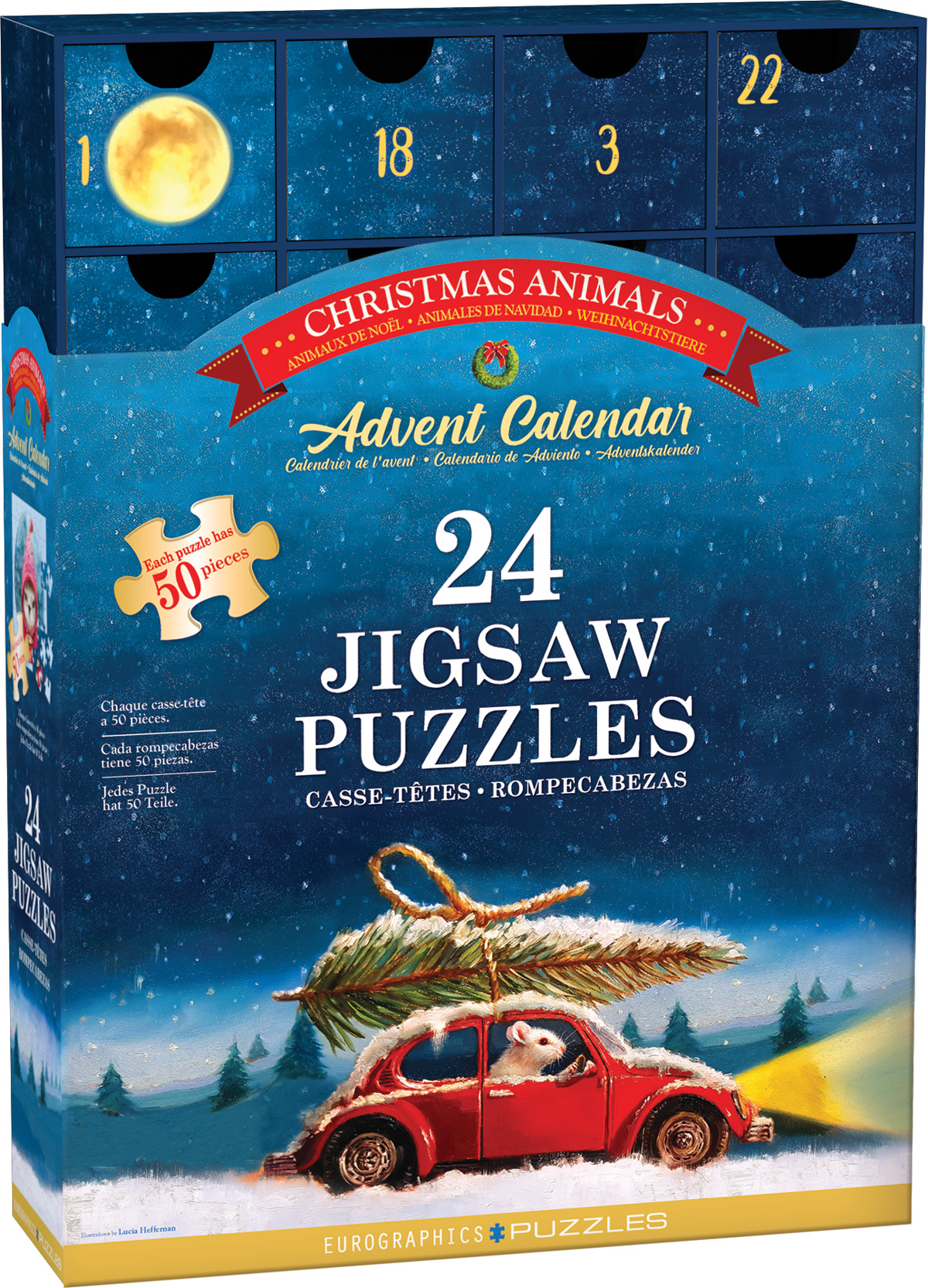 Eurographics Calendario de Adviento puzzles Feliz Navidad