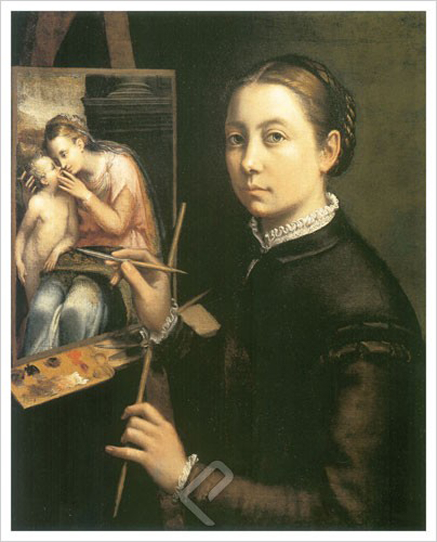 At The Easel Painting Canvas by Anguissola