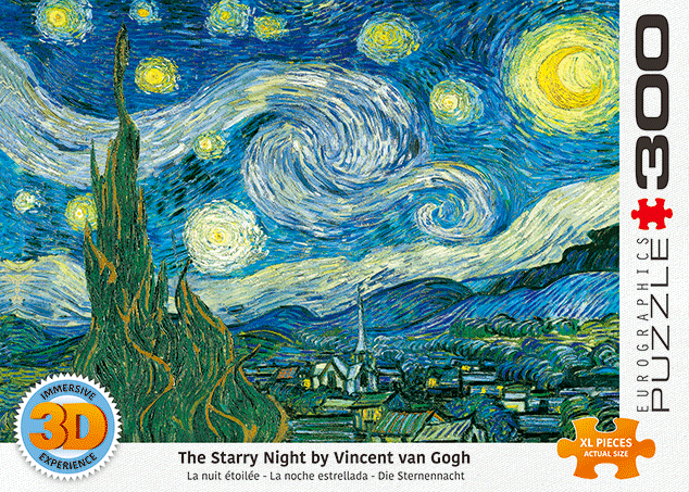 A star-filled night sky from Vincent van Gogh’s The Starry Night, rendered as an artistic reproduction.