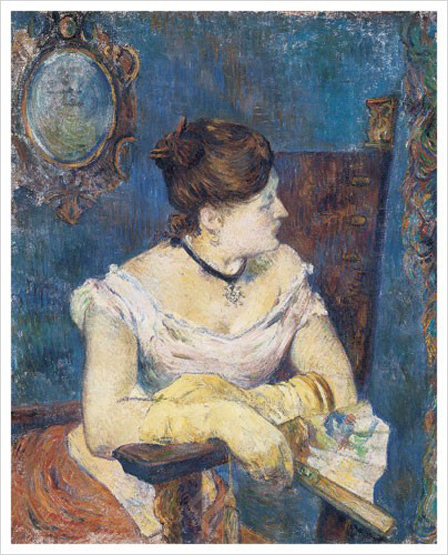 green emerald velvet dress Madame Mette Gauguin In Evening Dress by Paul Gauguin Print from Truly –  Truly Art main image 1