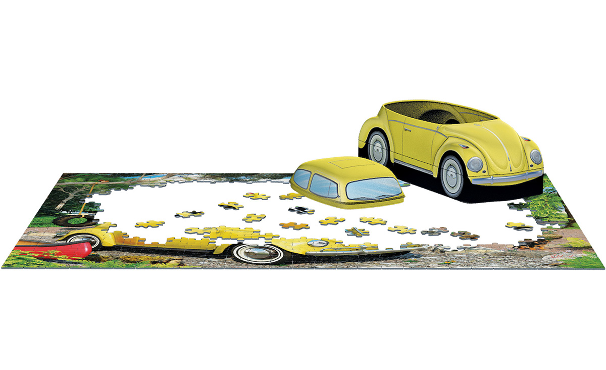 VW Beetle Camping Shaped Tin Puzzles at Eurographics