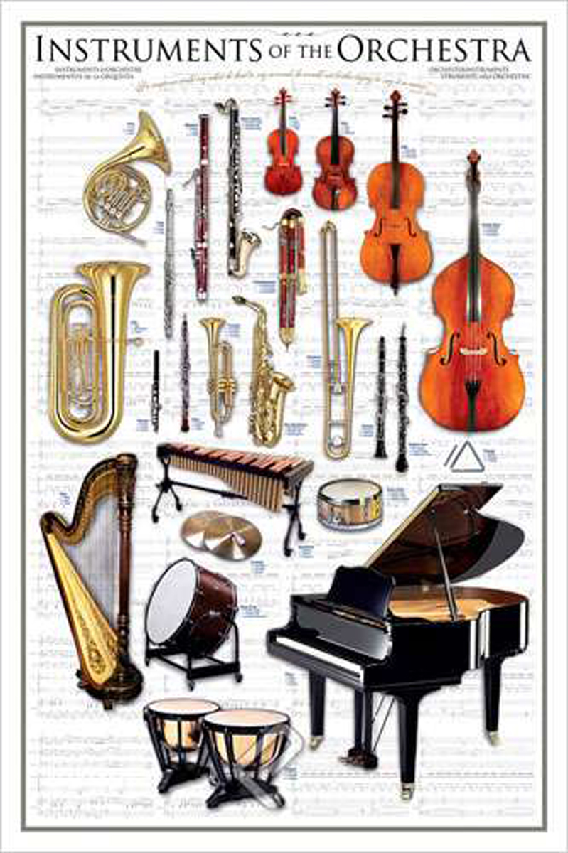 絵画 INSTRUMENTS DE MUSIQUE ET COMPOTIER Instruments of the Orchestra, Canevas chez eurographics