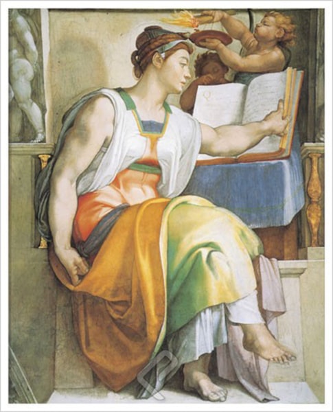 The Erythraean Sibyl, Canvas by Michelangelo