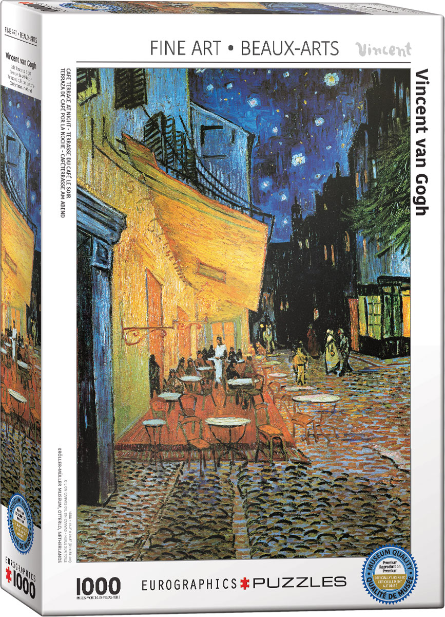 A nighttime café terrace in Arles, France, as painted by Vincent van Gogh in 1888. Place Du Forum may have been where Van Gogh sat to paint the work.