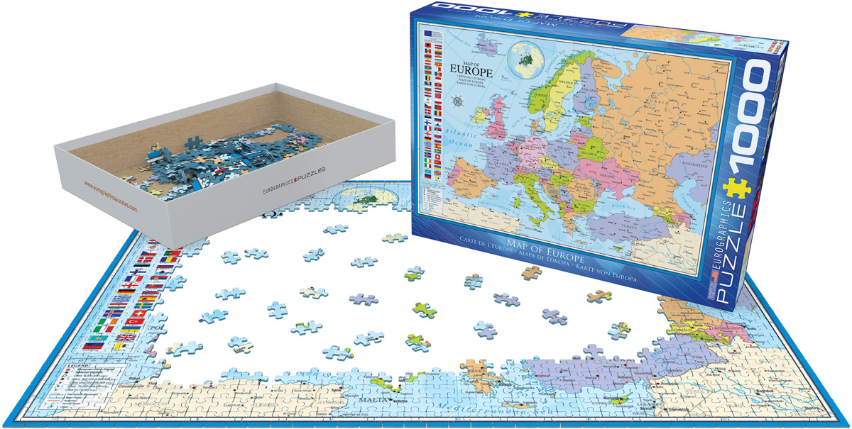 EuroGraphics Map of Europe Puzzle 1000pの+twincitygraphics.com.au