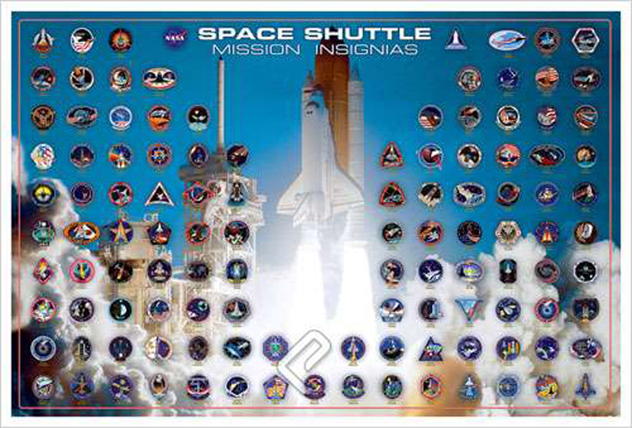 Space Shuttle Mission Insignias, Impression Gicl?e sur Papier Mat