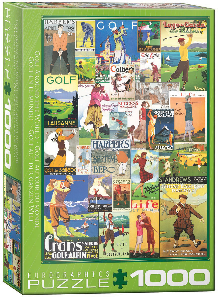 Scenes from notable golf courses across different parts of the world form the pictured collage.