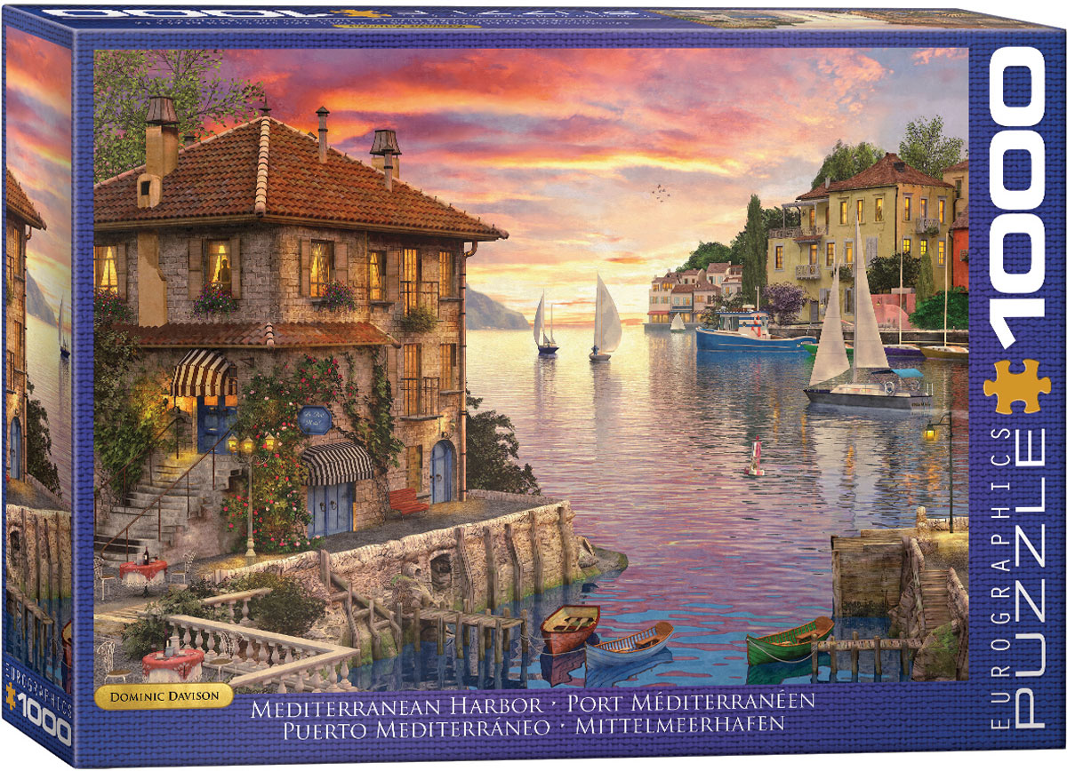 Colorful sailboats dot this scenic Italian harbor.