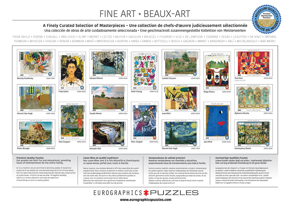 Eurographics Puzzle 1000 pz - Monet Chemin Dans Les Bles a Pourville -  Impossible Puzzle