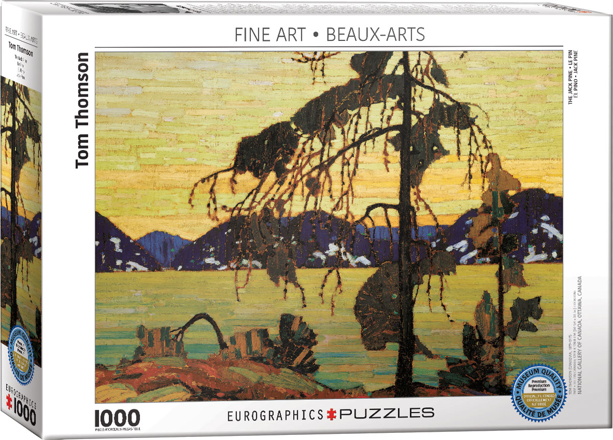 A colorful rendition of a jack pine, identified as Tom Thomson’s The Jack Pine.
