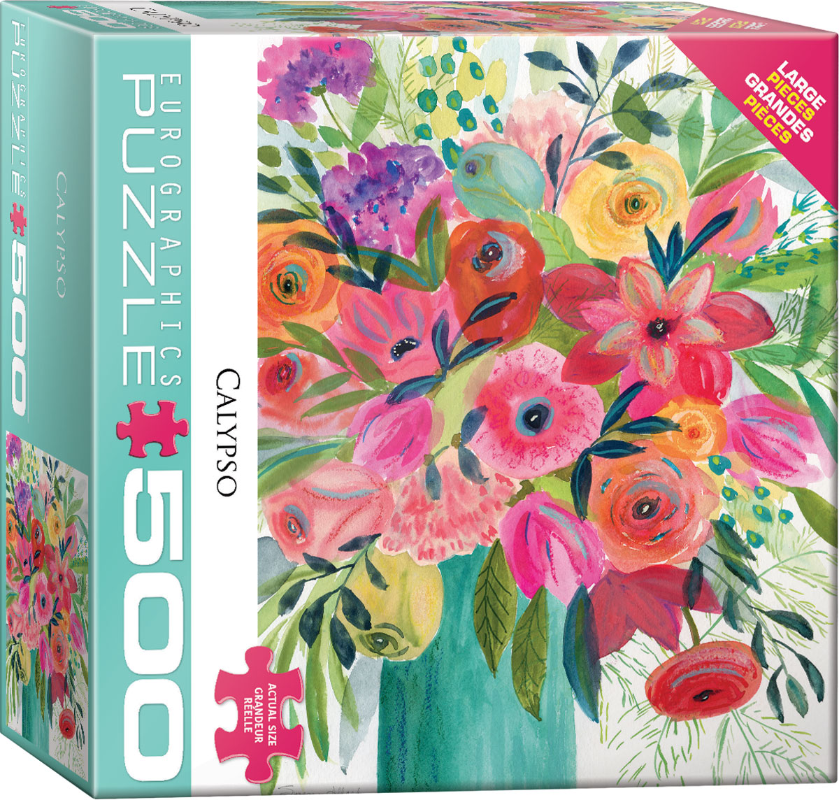 A bouquet of blooms in vivid pinks and oranges, with green tones running through the arrangement.