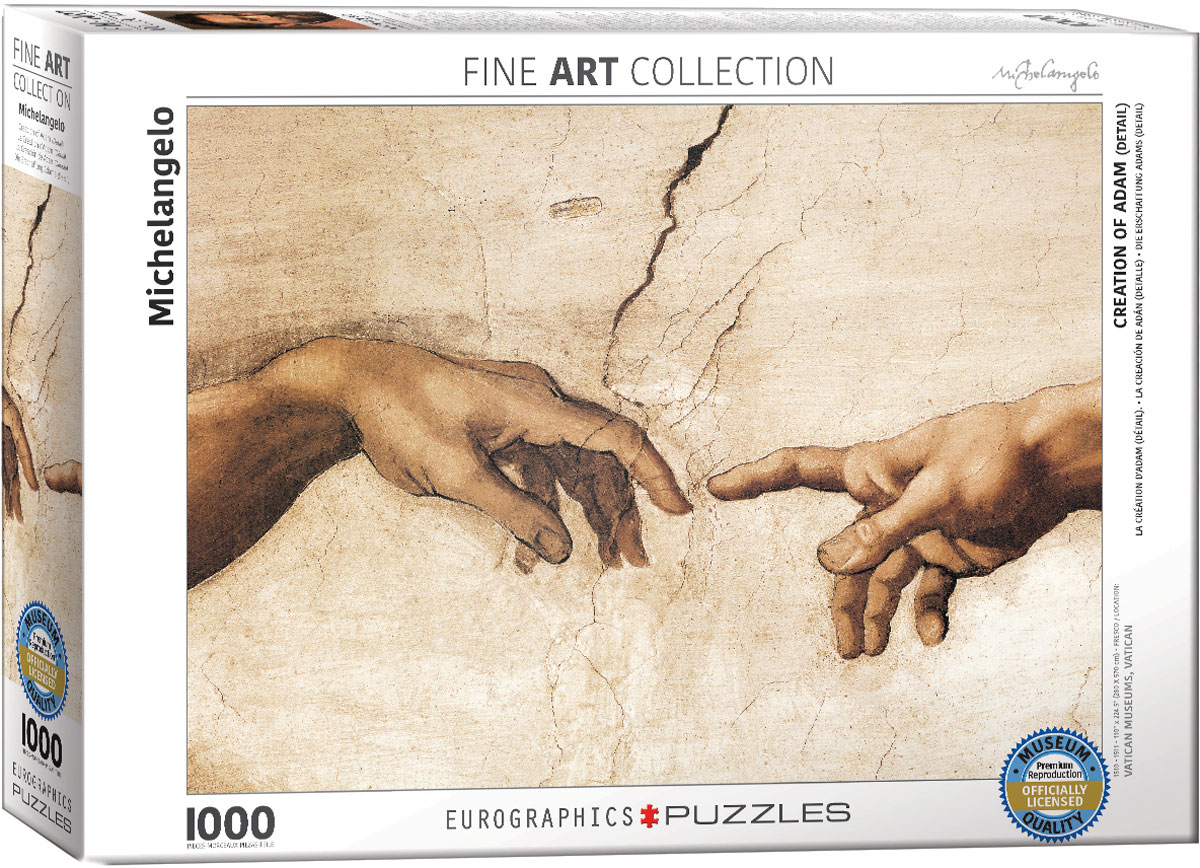 Creation of Adam Hands Detail Jigsaw Puzzle by Michelangelo