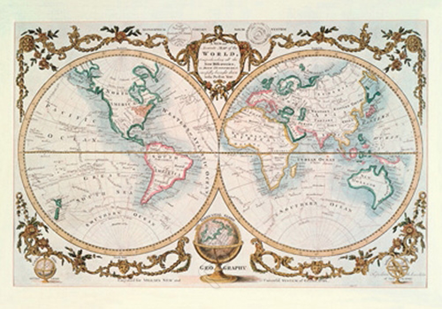 Map of the World, ca 1770, Affiche d'Art par George Henry Millar