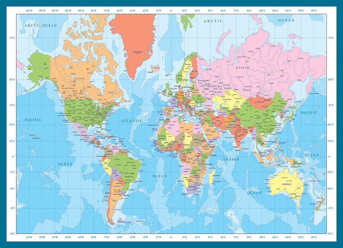 Modern Map of the World, Jigsaw Puzzle at Eurographics